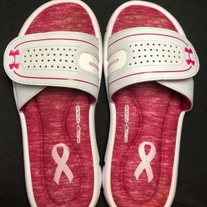 Pink Memory Foam Under Armour Sandals For Woman